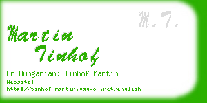 martin tinhof business card